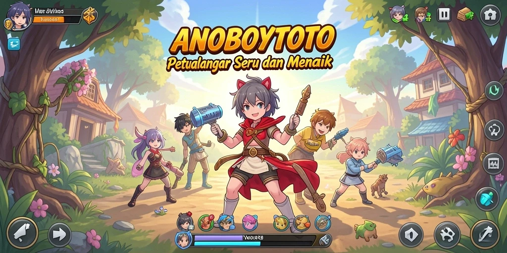 Tampilan gameplay ANOBOYTOTO dengan karakter anime yang beraksi.