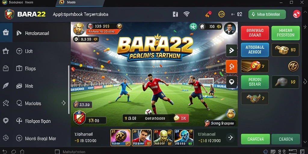 Tampilan utama BARA22 dengan fitur taruhan olahraga yang menarik.