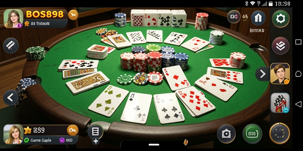 Tampilan gameplay Gaple yang seru dan interaktif di BOS898.