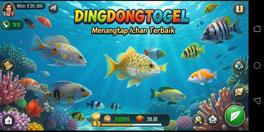 Gameplay DINGDONGTOGEL yang seru saat menangkap ikan.
