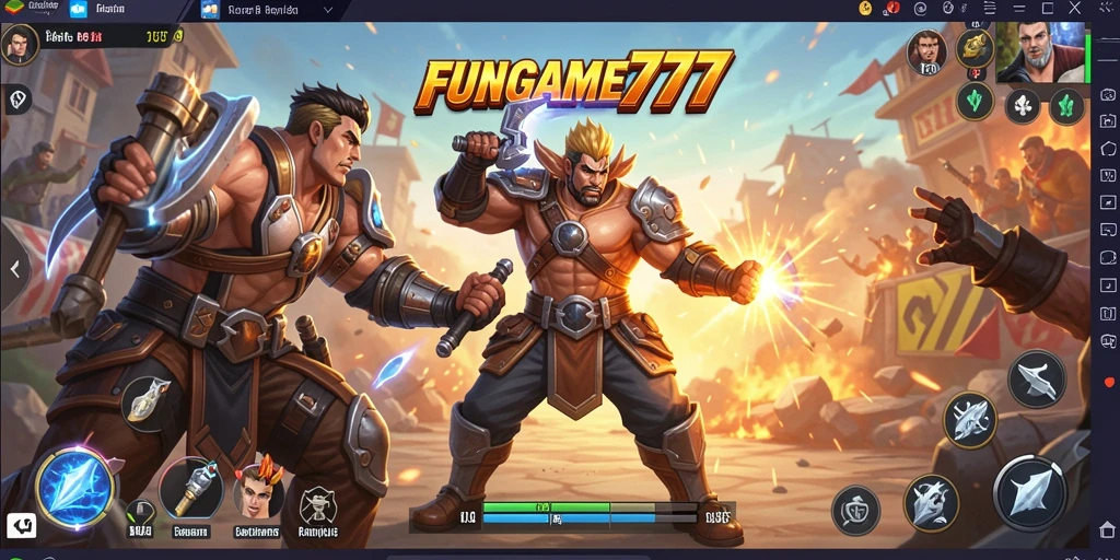 Gameplay seru dan intens dalam FUNGAME777 Battle Royale.