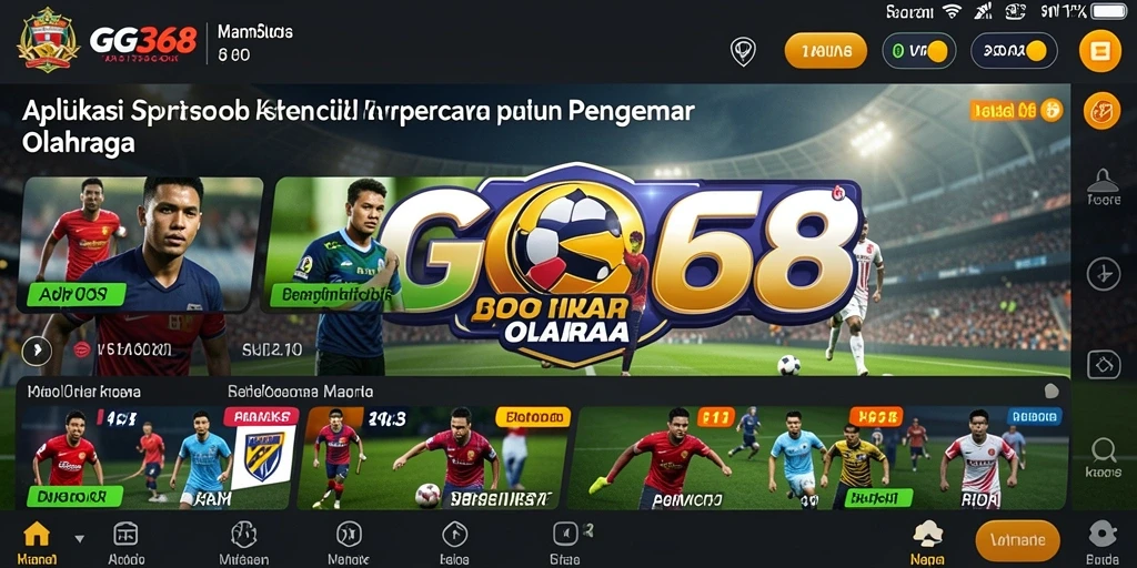 Tangkapan layar GG368 menampilkan antarmuka aplikasi Sportsbook yang mudah digunakan.