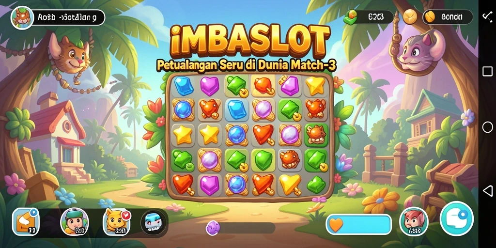 Tampilan gameplay menarik dari IMBASLOT dalam aksi Match-3.