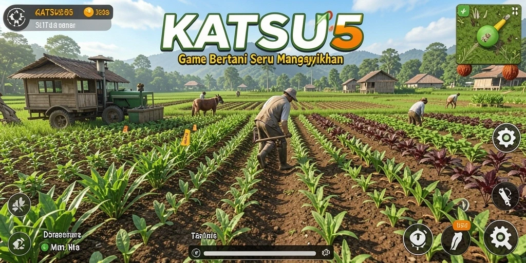 Tampilan gameplay KATSU5 dengan aktivitas pertanian yang seru.