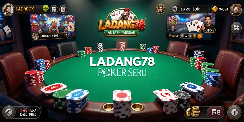 Screenshot gameplay LADANG78 menunjukkan suasana permainan Poker yang seru.