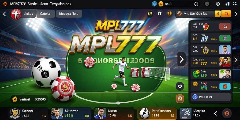 Screenshot utama MPL777 menampilkan antarmuka taruhan sportsbook yang menarik dan interaktif.