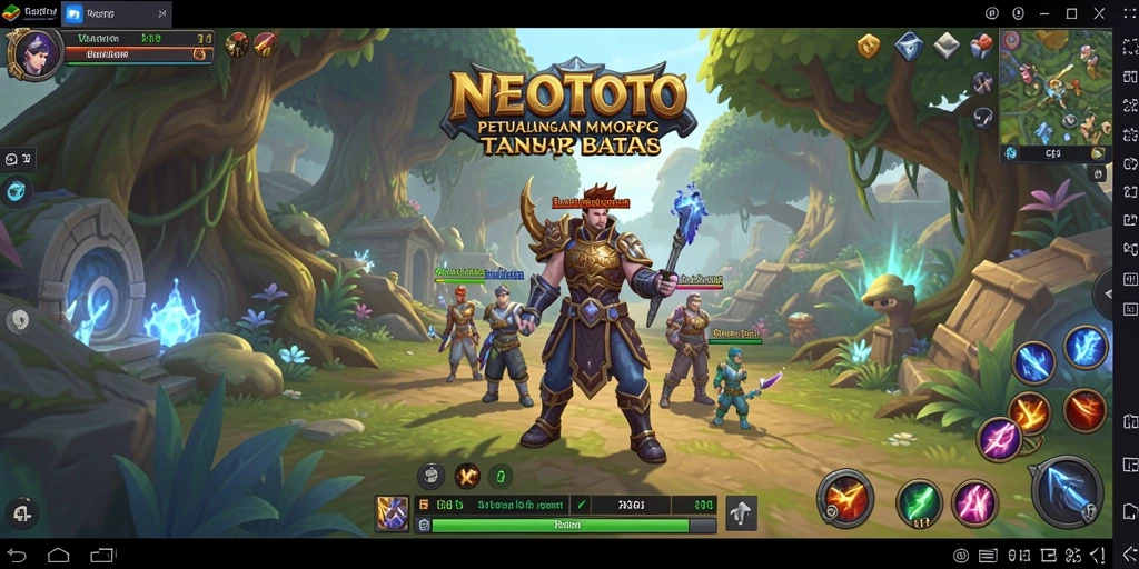 Screenshot gameplay NEOTOTO yang menunjukkan aksi seru MMORPG.