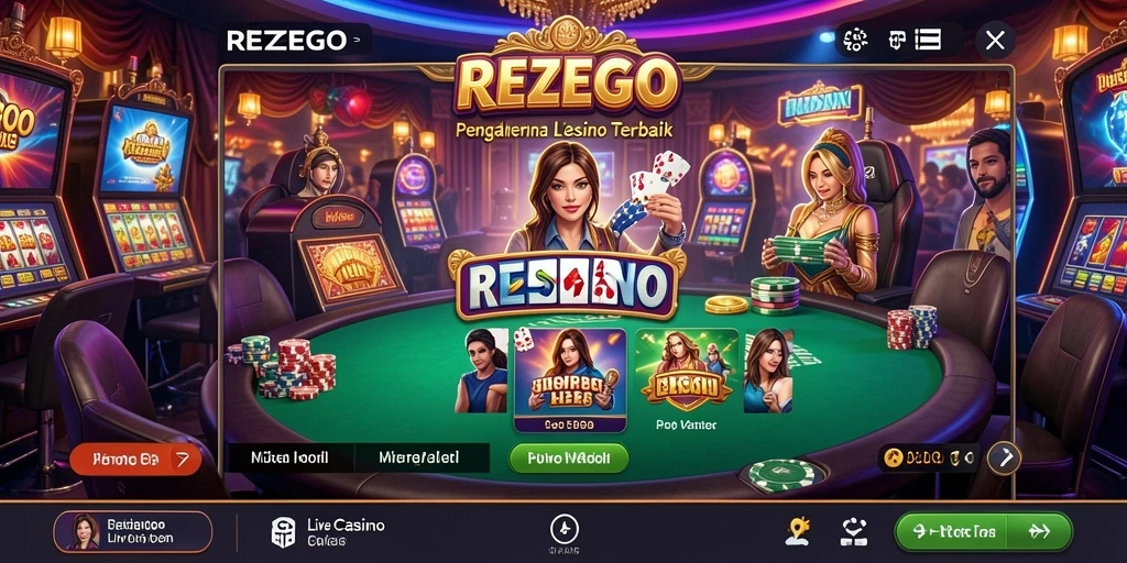 Tampilan gameplay Live Casino yang seru dan interaktif di REZEGO.
