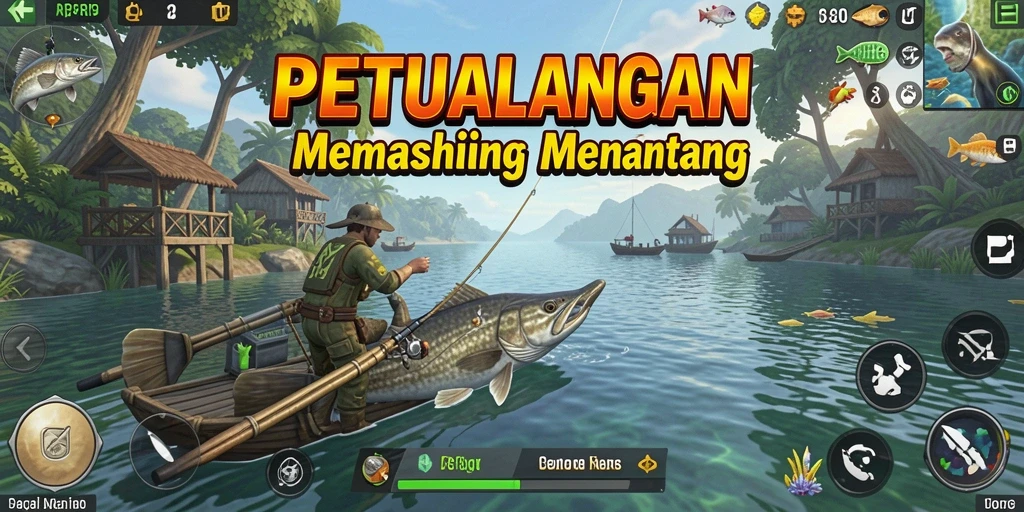Tampilan gameplay RP8 dengan pengalaman memancing yang menakjubkan.