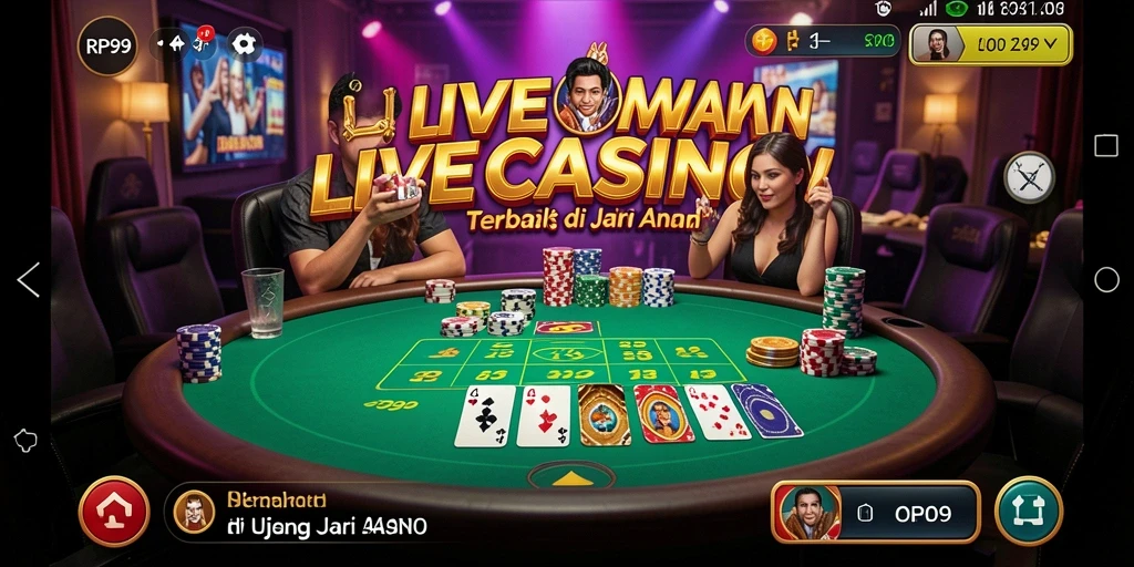 Tampilan menarik dari gameplay Live Casino di RP99.