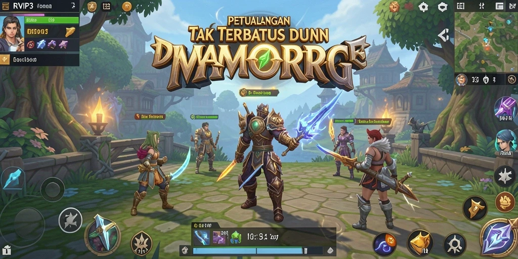 Tampilan gameplay menakjubkan dari RVIP3 di dunia MMORPG.