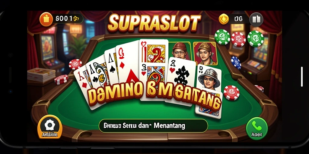 Tampilan gameplay Domino di SUPRASLOT yang menarik dan dinamis.