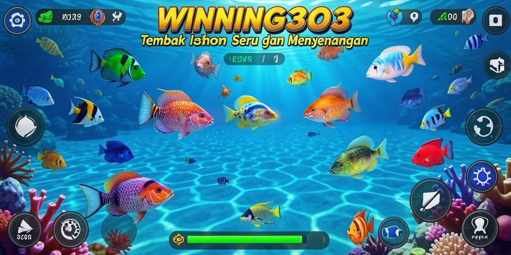 Screenshot gameplay WINNING303 menunjukkan aksi menembak ikan yang seru.